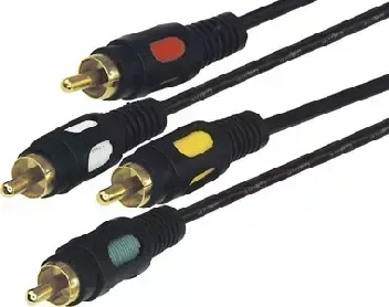 Кабель REXANT (17-0312) ШНУР 4RCA PLUG - 4RCA PLUG 1.5М (GOLD)