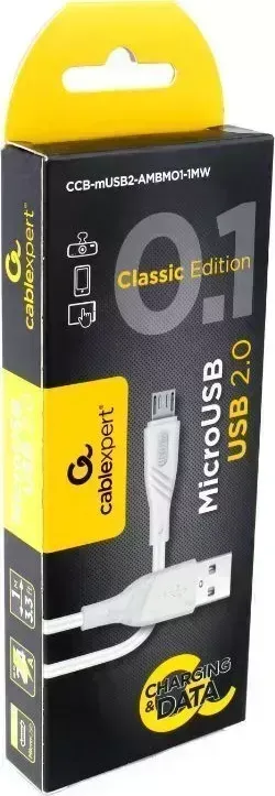 Кабель GEMBIRD /Cablexpert (17909) CCB-mUSB2-AMBMO1-CLASSIC 0.1 - 1,0 м - белый