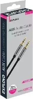 Кабель EXPLOYD EX-K-639 AUX Jack 3,5mm (M) - Jack 3,5mm (M) круглый силикон 2M чёрный SONDER