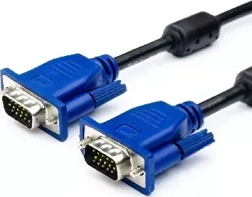 Кабель ATCOM (АТ7790) VGA 2ферита DE-15Hd пакет - 3,0 м , черный/синий (2) кабель м ,