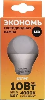Лампа светодиодная СТАРТ (17290) LEDGLS E27 10W40 WS