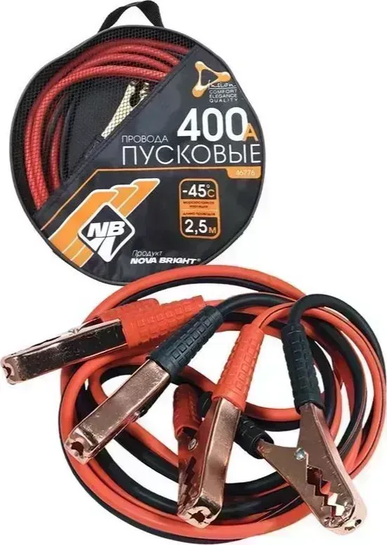 Пусковые провода NOVA BRIGHT-FUSION 400А морозостойкие, в сумке, 2.5м 46776 Провода пусковые в