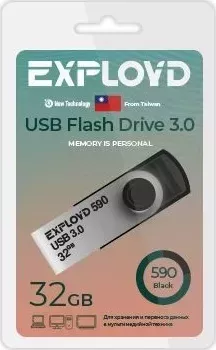 Флеш-накопитель EXPLOYD EX-32GB-590-Black 3.0 USB флэш-накопитель USB