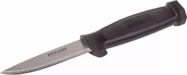 Нож REXANT (12-4923) НОЖ СТРОИТЕЛЬНЫЙ НЕРЖАВЕЮЩАЯ СТАЛЬ ЛЕЗВИЕ, 100 ММ