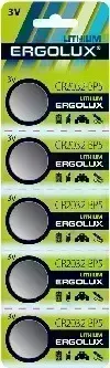 Батарейки ERGOLUX (12051) CR2032 BL-5 (CR2032-BP5, батарейка литиевая,3V)