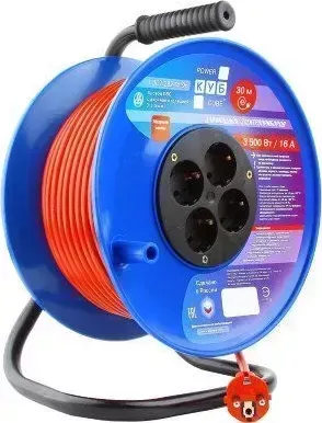 Удлинитель POWER CUBE (17666) PC20501-на катушке,4 роз - 30 м, с/з
