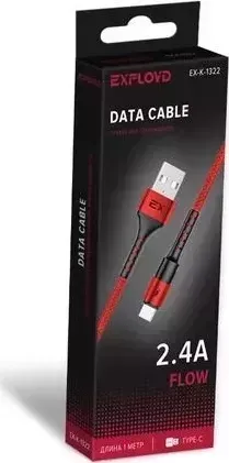Кабель EXPLOYD EX-K-1322 USB-TYPE-C 1М красный