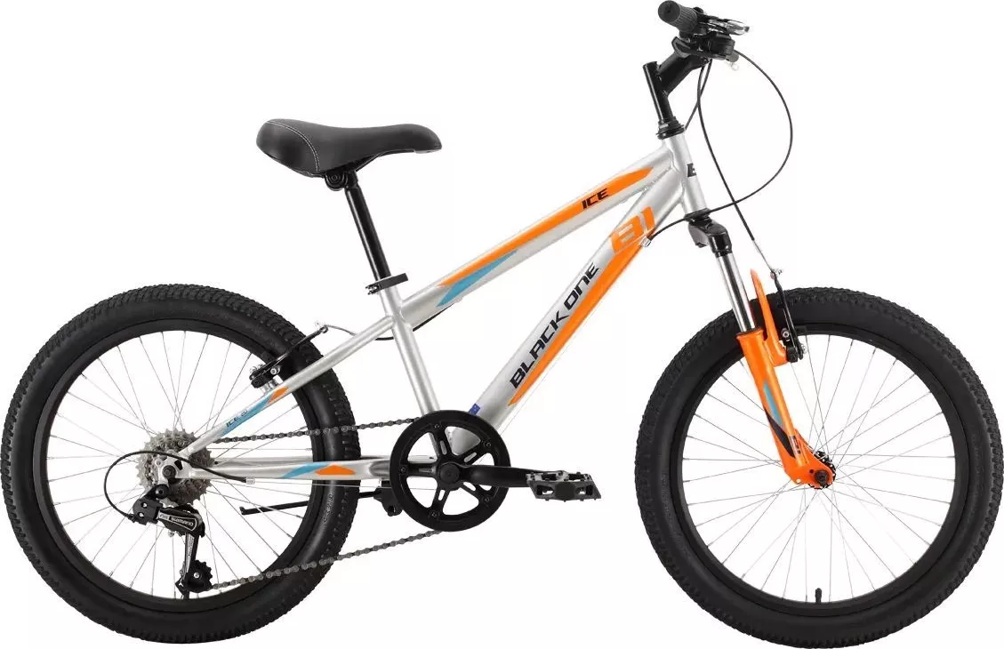Фото №1 Велосипед Black One ICE 20 (2022) 10 серебристый/оранжевый/голубой