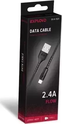 Кабель EXPLOYD EX-K-1321 USB-TYPE-C 1М чёрный