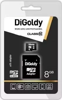 Фото №0 Карта памяти  Digoldy microSDHC 8GB Class10 (+ адаптер SD)