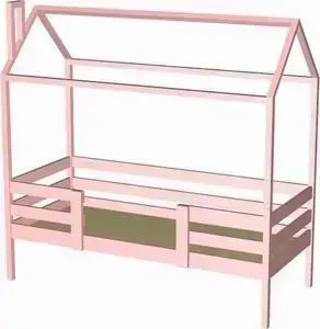 Кровать-домик RooRoom с 2 ограничителями кд-2Р 140x70 розовый