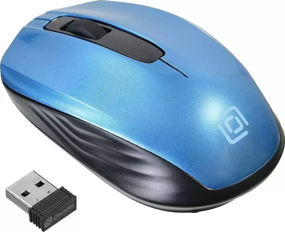 Фото №1 Мышь компьютерная OKLICK 475MW черный/синий USB