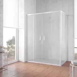 Душевой уголок Vegas Glass Z2P+ZPV 200*80 01 10 профиль белый, стекло сатин
