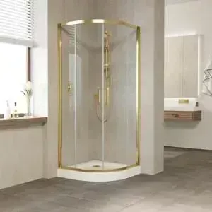 Душевой уголок Vegas Glass ZS-F 0100 09 01 профиль золото, стекло прозрачное