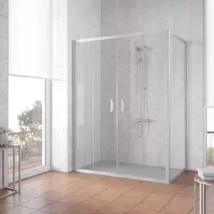 Душевой уголок Vegas Glass Z2P+ZPV 150*100 07 01 профиль матовый хром, стекло прозрачное