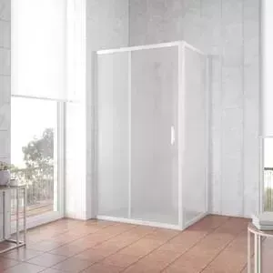 Душевой уголок Vegas Glass ZP+ZPV 115*70 01 10 профиль белый, стекло сатин