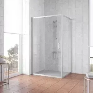Душевой уголок Vegas Glass ZP+ZPV 125*90 07 01 профиль матовый хром, стекло прозрачное