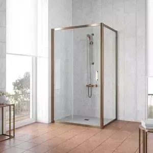 Душевой уголок Vegas Glass ZP+ZPV 120*90 05 01 профиль бронза, стекло прозрачное