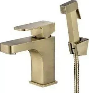 Смеситель для раковины KAISER Sonat с гигиеническим душем, бронза Bronze (34088-1)