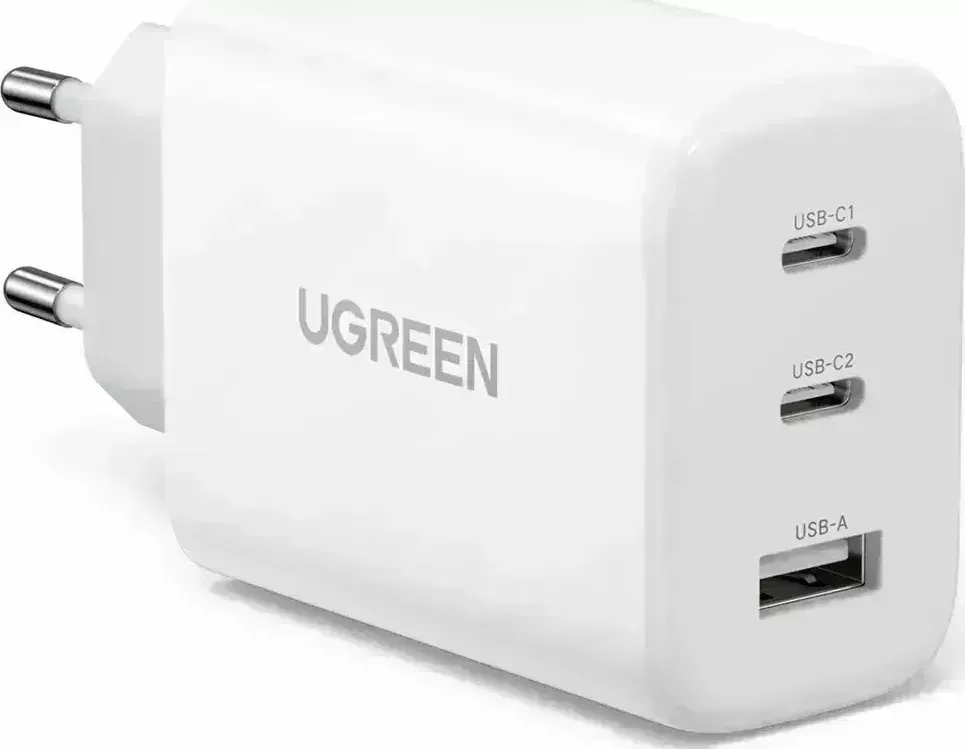 Сетевое зарядное устройство Ugreen USB-A+2USB-C 65W Fast Charger CD275 White (90496)