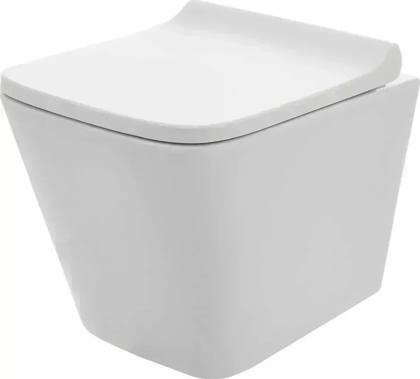 Унитаз подвесной AQUAme AQM2004 с сиденьем SoftClose, технология смыва Rimless, 490x340x350мм