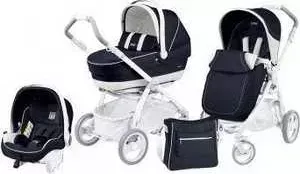 Коляска 3 в 1 PEG-PEREGO 3 в 1 Book Plus Pure с шасси Book White (Luna) (синий)