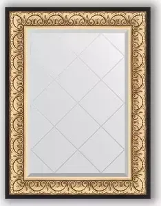 Зеркало Evoform с гравировкой Exclusive-G 70x92 см, в багетной раме - барокко золото 106 мм (BY 4122)
