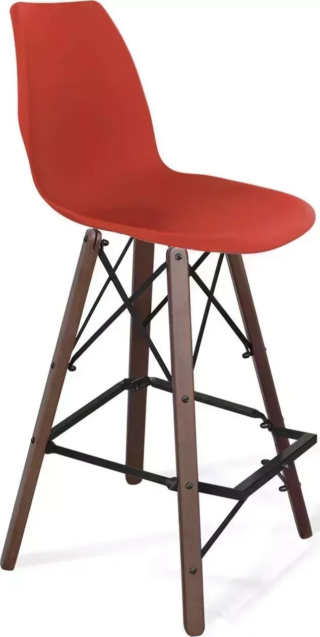 Стул барный SHEFFILTON SHT-ST29/S80 красный RAL3020/темный орех/черный муар пластик/дерево/металл 149606 Cтул