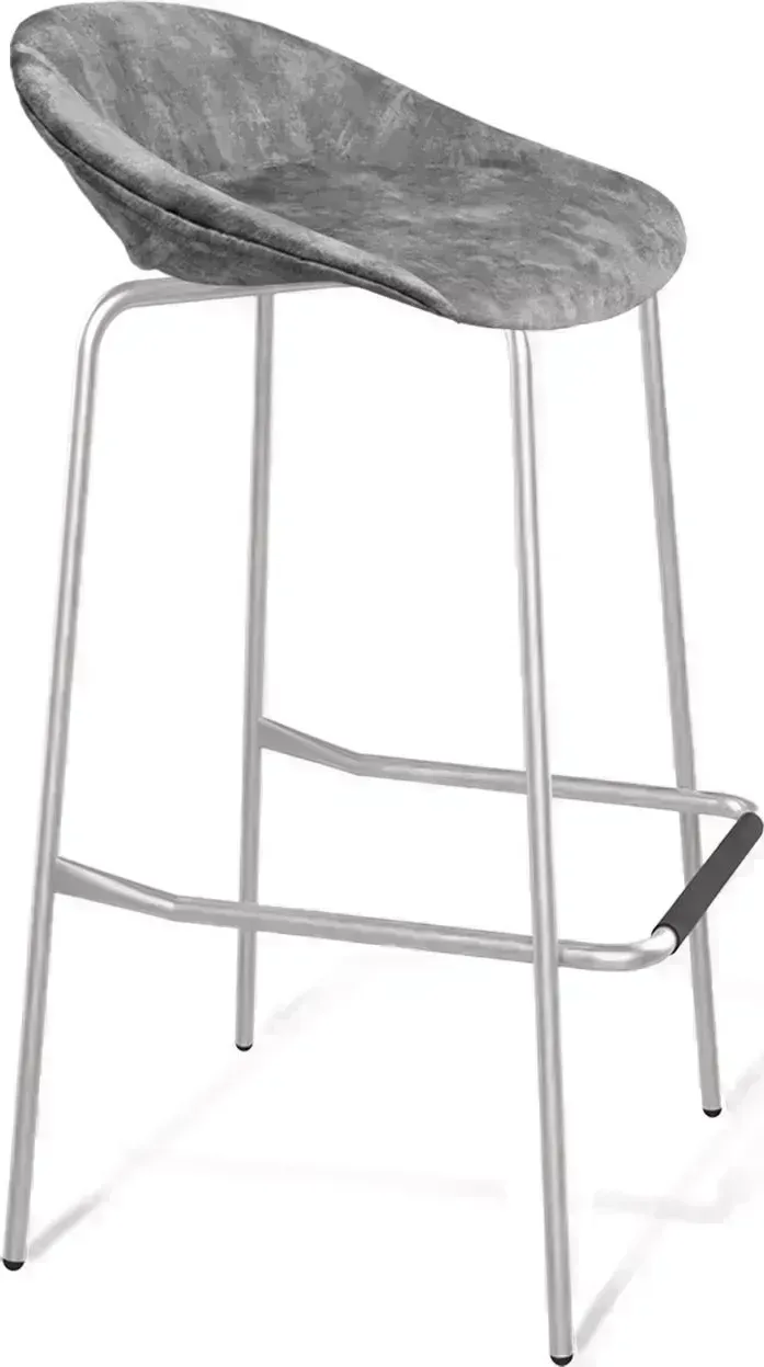 Стул барный SHEFFILTON SHT-ST19-SF1/S29 дымный/хром лак микровелюр/металл 189469 Cтул