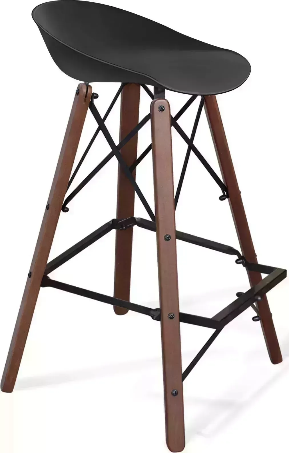 Стул барный SHEFFILTON SHT-ST19/S80 черный/темный орех пластик/дерево 982996 Cтул