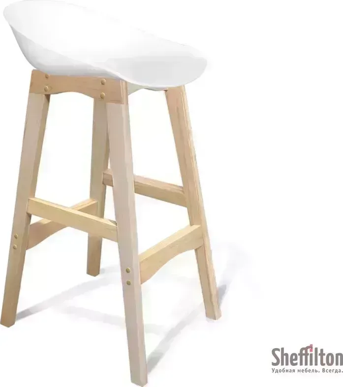 Стул барный SHEFFILTON SHT-ST19/S65 белый/прозрачный лак