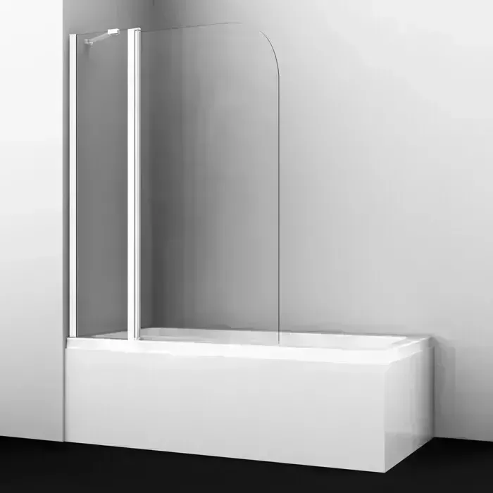 Шторка для ванны Wasserkraft Leine 110х140 прозрачная, белая (35P02-110WHITE Fixed)