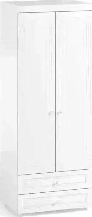 Шкаф для одежды ОЛМЕКО Афина АФ-49 с ящиками, белое дерево