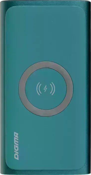 Внешний аккумулятор Digma DGPQ10G 10000mAh 3A QC PD 20W 1xUSB беспров.зар. зеленый (DGPQ10G22CGN) 3A QC PD