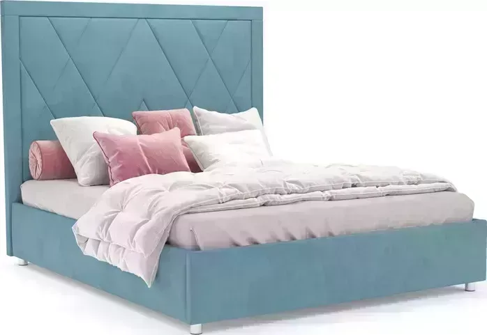 Кровать Mebel Ars Треви 140 см (голубой - Luna 089)