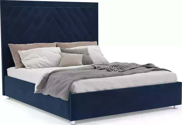 Кровать Mebel Ars Мишель 160 см (темно-синий - Luna 034)
