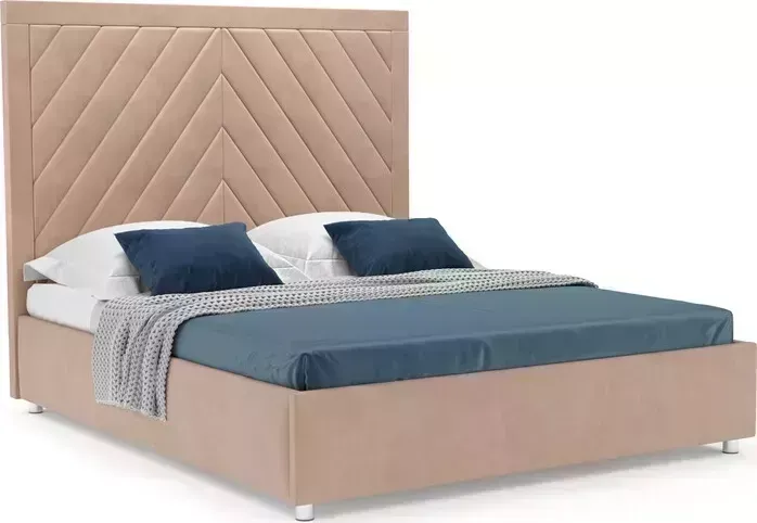 Кровать Mebel Ars Мишель 160 см (бежевый - Luna 061)