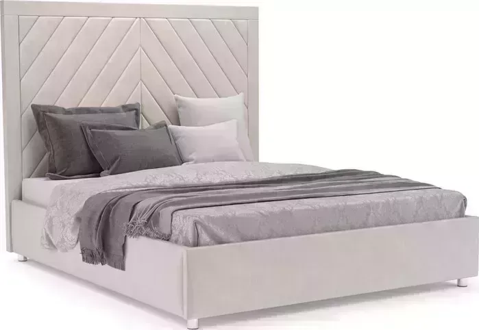 Кровать Mebel Ars Мишель 140 см (бархат бежевый STAR VELVET 6 LIGHT Beige)
