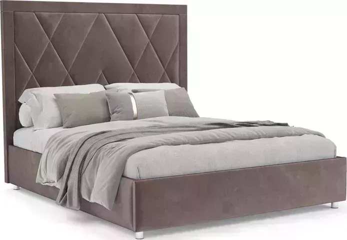 Кровать Mebel Ars Треви 160 см (бархат серо-шоколадный STAR VELVET 60 COFFEE)