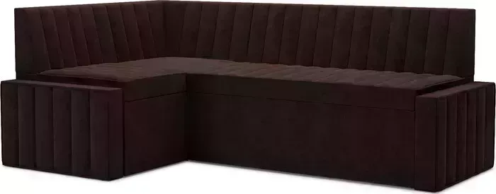 Кухонный диван Mebel Ars Вермут левый угол (Кордрой коричневый) 193х82х113 см
