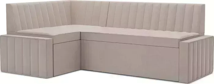 Кухонный диван Mebel Ars Вермут левый угол (бархат бежевый STAR VELVET 6 LIGHT Beige) 193х82х113 см