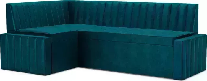 Кухонный диван Mebel Ars Вермут левый угол (бархат сине-зеленый STAR VELVET 43 BLACK GREEN) 193х82х113 см