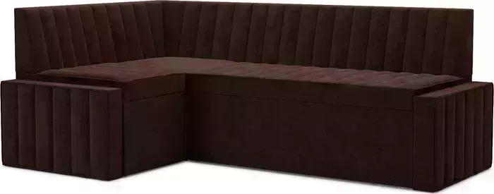 Кухонный диван Mebel Ars Вермут левый угол (велюр молочный шоколад НВ-178 13) 193х82х113 см