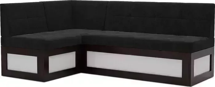 Кухонный диван Mebel Ars Нотис левый угол (велюр черный НВ-178 17) 187х82х112 см