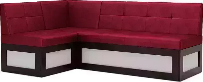 Кухонный диван Mebel Ars Нотис левый угол (бархат красный STAR VELVET 3 DARK RED) 187х82х112 см