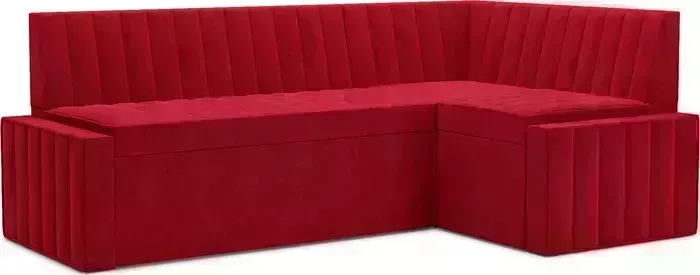 Кухонный диван Mebel Ars Вермут правый угол (Кордрой красный) 213х82х133 см