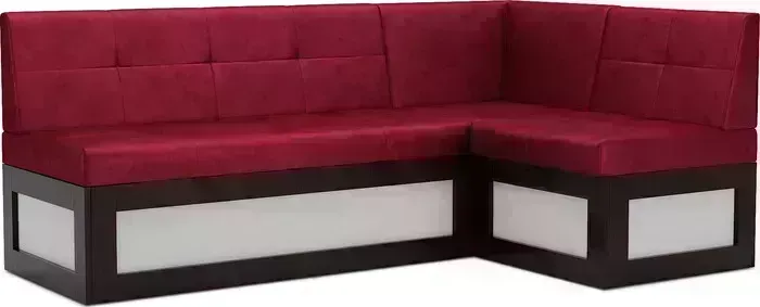 Кухонный диван Mebel Ars Нотис правый угол (бархат красный STAR VELVET 3 DARK RED) 207х82х132 см