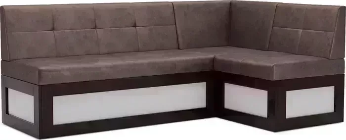 Кухонный диван Mebel Ars Нотис правый угол (бархат серо-шоколадный STAR VELVET 60 COFEE) 187х82х112 см