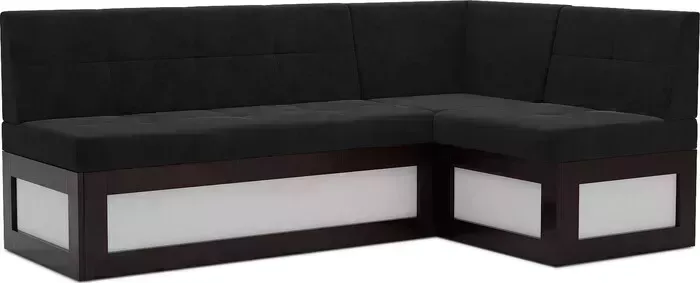 Кухонный диван Mebel Ars Нотис правый угол (велюр черный НВ-178 17) 187х82х112 см