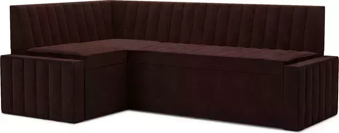 Кухонный диван Mebel Ars Вермут левый угол (велюр шоколад HB-178 16) 213х82х133 см
